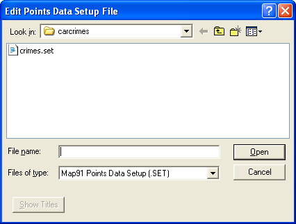 Edit point setup file in MapShore