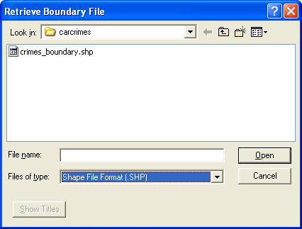 Retrieve boundary data in SHP file format