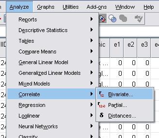 spss correlation directions