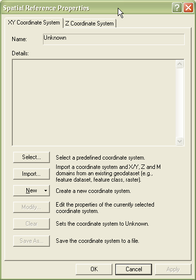 Spatial Reference Properties Unknown