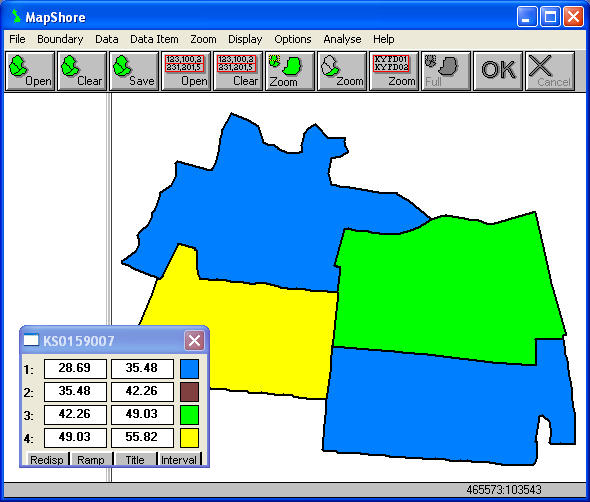 Initial MapShore map of OAC ordinal data