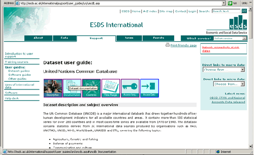  Finding the Data-set Description and Users Guide for UN common database