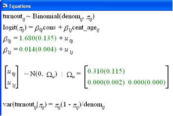 MLwiN screenshot 3