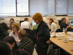 A group of participants carrying out an activity using the project website