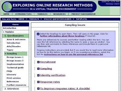 The top of a module page after the evaluation process (see descriptions below)