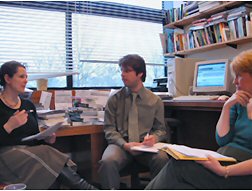 Team meeting:  Clare Madge, Tristram Hooley and Jane Wellens