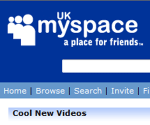 Decorative image from MySpace website showing Logo and headings