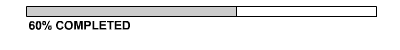 progress bar.  60% of the bar shaded.  Text = '60% completed'