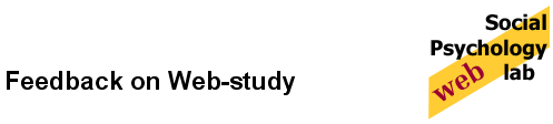 Title: 'Feedback on Web-study' next to the logo for the Social Psychology Web-lab
