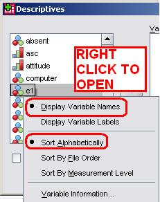 Listing Variables