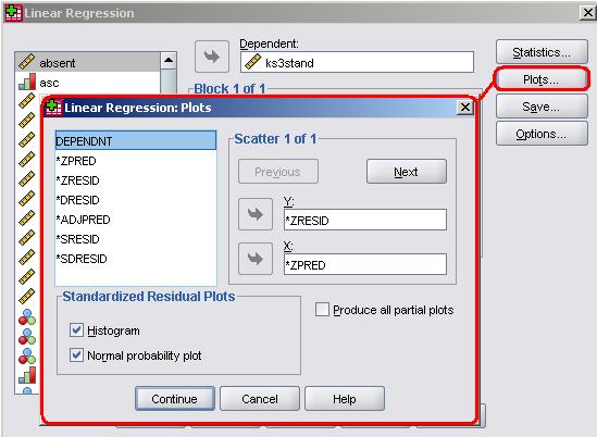 Using SPSS to create residual plots