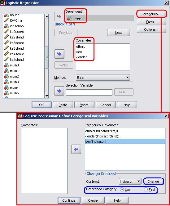 Logistic Regression Variable Entry