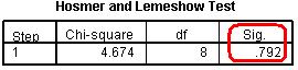 Hosmer and Lameshow Test